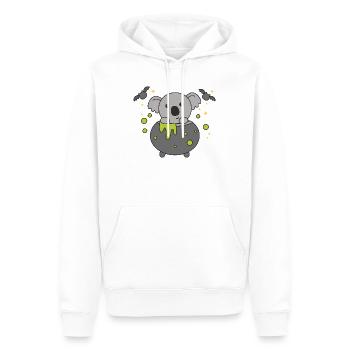 Koala Joyeux Halloween Chaudron de sorcière Chauve-souris - Sweat à capuche Premium bio Homme - blanc - Devant - Nico (187cm)