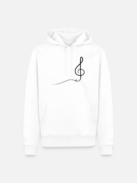 Abstrakte Darstellung der Violinschlüsselmusik - Männer Premium Bio Hoodie - Weiß