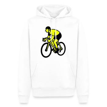 Neonrad Silhouette Radfahrer - Männer Premium Bio Hoodie - Weiß - Vorne - Nico (187cm)