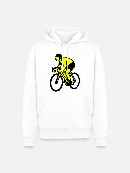 Neonrad Silhouette Radfahrer - Männer Premium Bio Hoodie - Weiß
