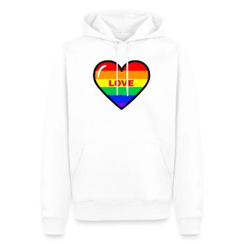 Regenbogen Herz Liebe - Männer Premium Bio Hoodie - Weiß - Vorne - Nico (187cm)