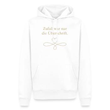 Zufall war nur die Überschrift - Männer Premium Bio Hoodie - Weiß - Vorne - Nico (187cm)