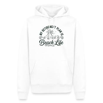 Beach Life Retirement Plan Tee - Männer Premium Bio Hoodie - Weiß - Vorne - Nico (187cm)