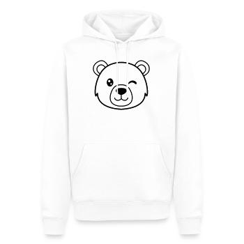 Zwinkerbär. Der Bär erteilt die Freigabe - Männer Premium Bio Hoodie - Weiß - Vorne - Nico (187cm)