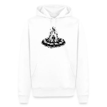 Lagerfeuer Symbol Brennholz - Männer Premium Bio Hoodie - Weiß - Vorne - Nico (187cm)