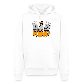 Papa, tu es le roi. - Sweat à capuche Premium bio Homme - blanc - Devant - Nico (187cm)