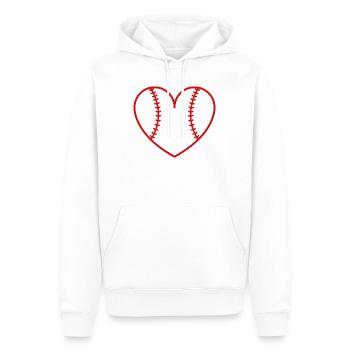 Cœur du baseball softball - Sweat à capuche Premium bio Homme - blanc - Devant - Nico (187cm)