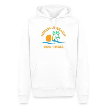 MIRAM BEACH GOA INDIA - Men’s Premium Organic Hoodie - white - Front - Nico (187cm)
