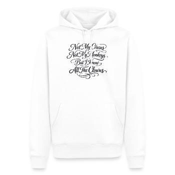 Nicht mein Zirkus, nicht meine Affen, ich kenne al - Männer Premium Bio Hoodie - Weiß - Vorne - Nico (187cm)