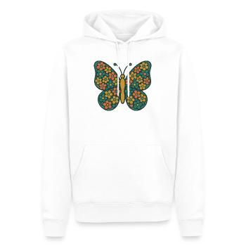 Papillon aux ailes de fleurs - Sweat à capuche Premium bio Homme - blanc - Devant - Nico (187cm)