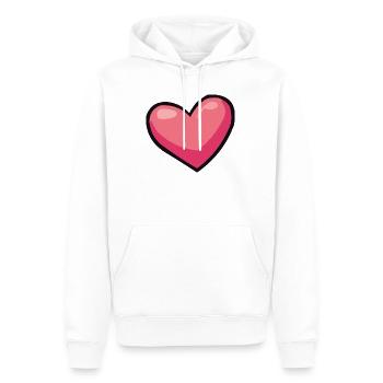 Rosa Herz-Illusion - Männer Premium Bio Hoodie - Weiß - Vorne - Nico (187cm)