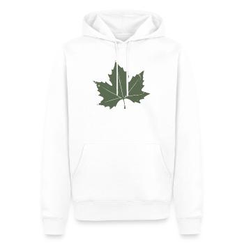 Feuille d’érable verte - Sweat à capuche Premium bio Homme - blanc - Devant - Nico (187cm)
