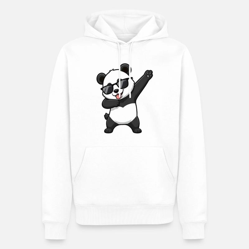 Dabbing Panda - Sweat à capuche Premium bio Homme - blanc