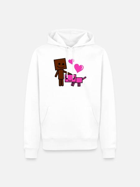 Herzfreunde Roboter Hund - Männer Premium Bio Hoodie - Weiß
