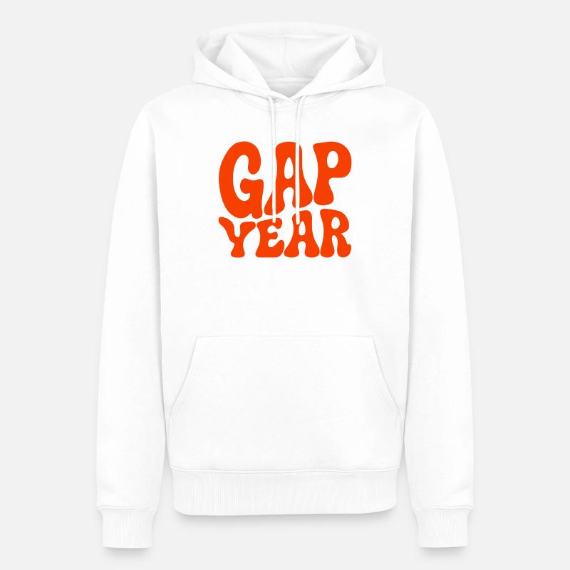 Gap Year - Männer Premium Bio Hoodie - Weiß