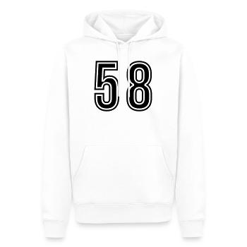 58 Zahl Symbol - Männer Premium Bio Hoodie - Weiß - Vorne - Nico (187cm)