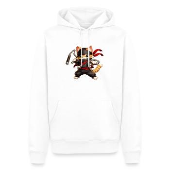 Ninja Katze - Männer Premium Bio Hoodie - Weiß - Vorne - Nico (187cm)