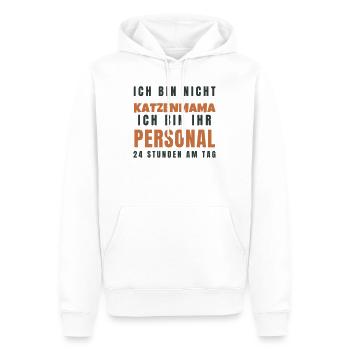Katzenmama Ich bin ihr Personal - Lustig Katze - Männer Premium Bio Hoodie - Weiß - Vorne - Nico (187cm)