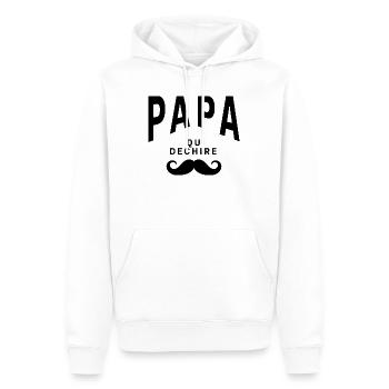 Je Suis Un Papa Qui Déchire - Cadeau Papa - Sweat à capuche Premium bio Homme - blanc - Devant - Nico (187cm)