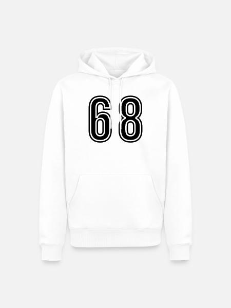 68 Zahl symbol - Männer Premium Bio Hoodie - Weiß