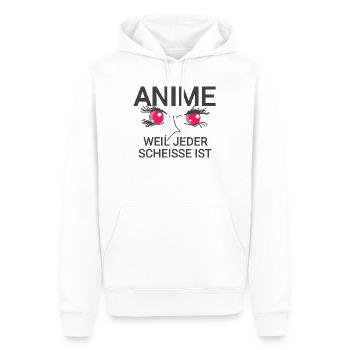 Anime Quote - Men’s Premium Organic Hoodie - white - Front - Nico (187cm)