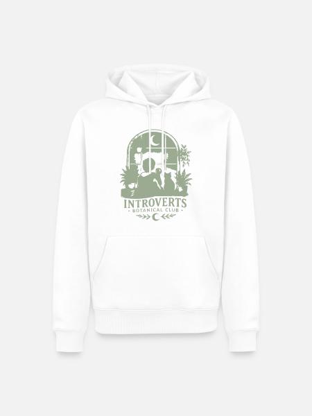 Introverts Botanischer Klub Logo - Männer Premium Bio Hoodie - Weiß
