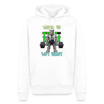 Level Up Lift Heavy Rhino Gym Gamer - Männer Premium Bio Hoodie - Weiß - Vorne - Nico (187cm)