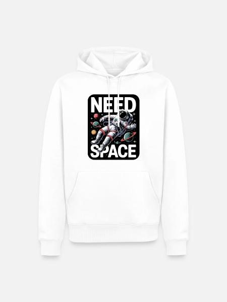 I Need Space - Männer Premium Bio Hoodie - Weiß