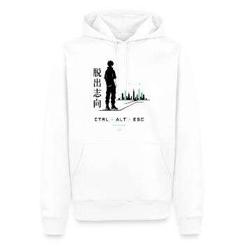 Städtische Fluchtgedanken - Männer Premium Bio Hoodie - Weiß - Vorne - Nico (187cm)