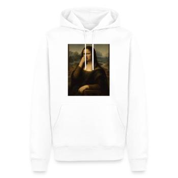 Die Mona Lisa bedeckt ihre Nase - Männer Premium Bio Hoodie - Weiß - Vorne - Nico (187cm)