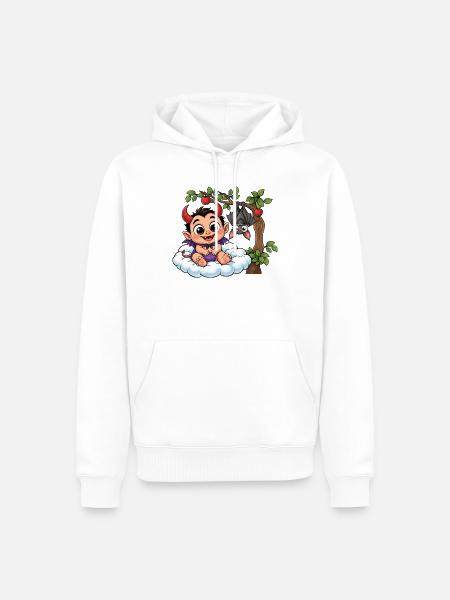 Teufelchen auf Wolke - Männer Premium Bio Hoodie - Weiß