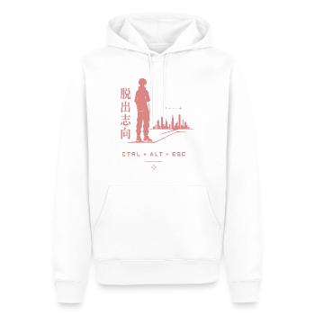 Fluchtblick: Stadt und Ctrl Alt Esc - Männer Premium Bio Hoodie - Weiß - Vorne - Nico (187cm)