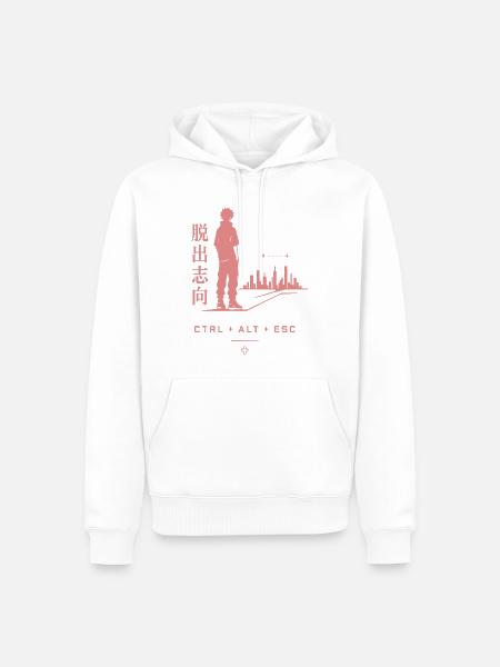 Fluchtblick: Stadt und Ctrl Alt Esc - Männer Premium Bio Hoodie - Weiß