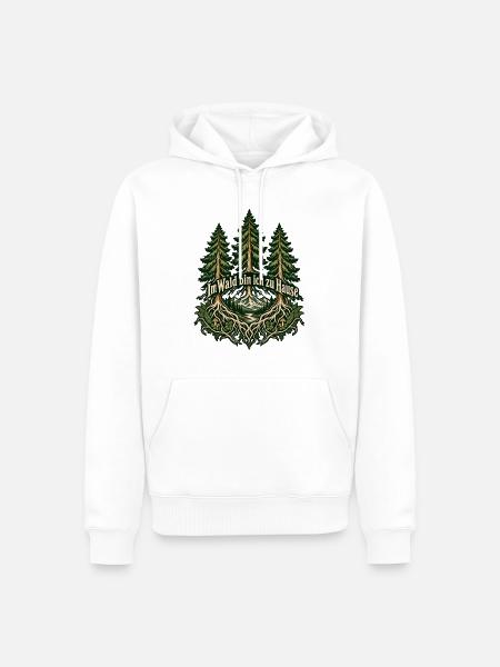 Im Wald bin ich zu Hause - Männer Premium Bio Hoodie - Weiß
