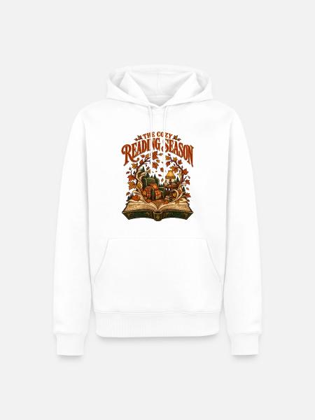 Zeit für gemütliche Lesestunden - Männer Premium Bio Hoodie - Weiß