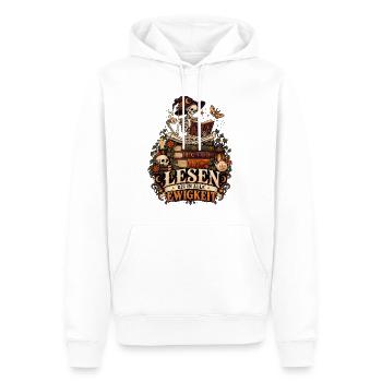 Lesen bis in alle Ewigkeit - Männer Premium Bio Hoodie - Weiß - Vorne - Nico (187cm)