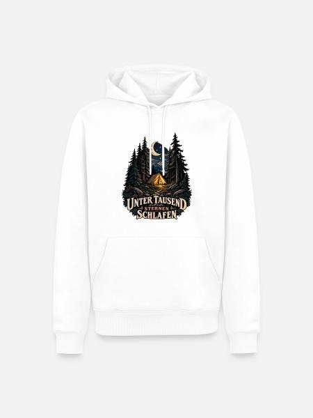 Unter tausend Sternen schlafen - Männer Premium Bio Hoodie - Weiß