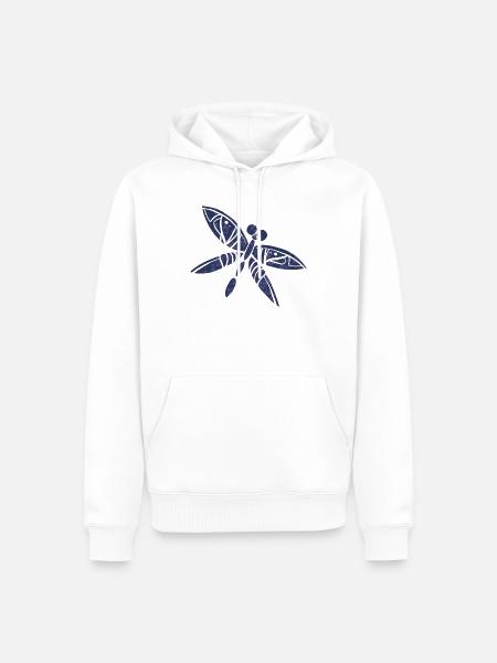 Violette Libellen-Aquarell - Männer Premium Bio Hoodie - Weiß