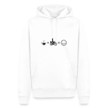 Coffee Smile Face and Cycling 2 - - Men’s Premium Organic Hoodie - white - Front - Nico (187cm)