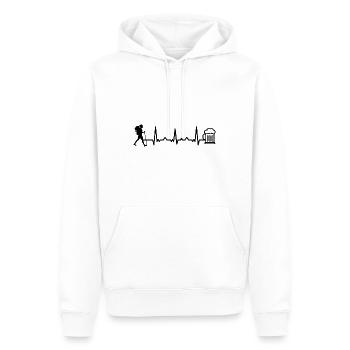 Bière Heartbeat et randonnée - (2) - Sweat à capuche Premium bio Homme - blanc - Devant - Nico (187cm)