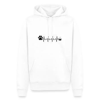 Heartbeat Coffee and Dog - (2) - Men’s Premium Organic Hoodie - white - Front - Nico (187cm)