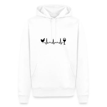 Heartbeat Wine and Chicken - - Men’s Premium Organic Hoodie - white - Front - Nico (187cm)