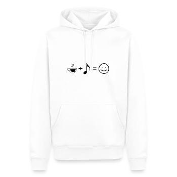 Coffee Smile Face and Music - - Men’s Premium Organic Hoodie - white - Front - Nico (187cm)