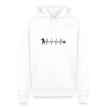 Boîtes à café Heartbeat - Bo - Sweat à capuche Premium bio Homme - blanc - Devant - Nico (187cm)