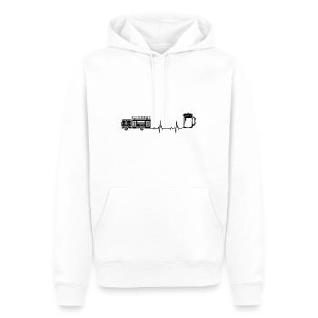 Heartbeat Bier und Feuerwehr - (2) - Männer Premium Bio Hoodie - Weiß - Vorne - Nico (187cm)