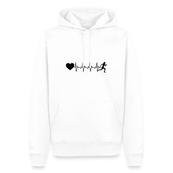 Cœur de battement de cœur et course - - Sweat à capuche Premium bio Homme - blanc - Devant - Nico (187cm)