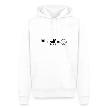 Wine Smile Face et Cheval 1 - - Sweat à capuche Premium bio Homme - blanc - Devant - Nico (187cm)