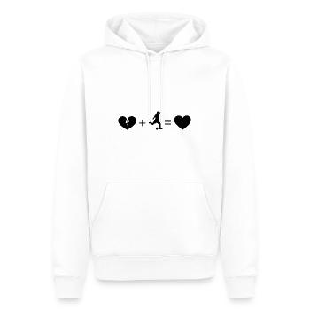 Heart Broken Heart and Football 1 - - Men’s Premium Organic Hoodie - white - Front - Nico (187cm)