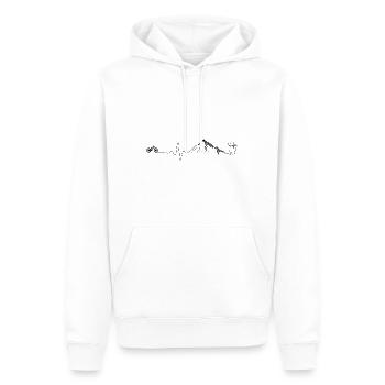 Herzschlag Berge, Fahrrad und Bier - - Männer Premium Bio Hoodie - Weiß - Vorne - Nico (187cm)