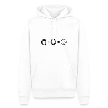 Beer Smile Face and Horse 2 - - Men’s Premium Organic Hoodie - white - Front - Nico (187cm)